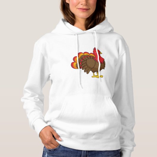 Schattigee Cartoon Turkije Hoodie (Voorkant)