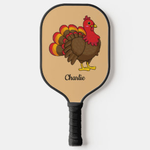Schattigee Cartoon Turkije   personaliseren Pickleball Paddle