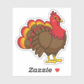Schattigee Cartoon Turkije Sticker (Vel)