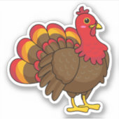 Schattigee Cartoon Turkije Sticker (Voorkant)