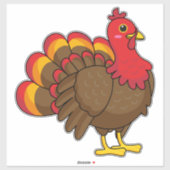 Schattigee Cartoon Turkije Sticker (Vel)