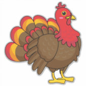 Schattigee Cartoon Turkije Sticker (Voorkant)