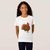 Schattigee Cartoon Turkije T-shirt (Voorkant volledig)