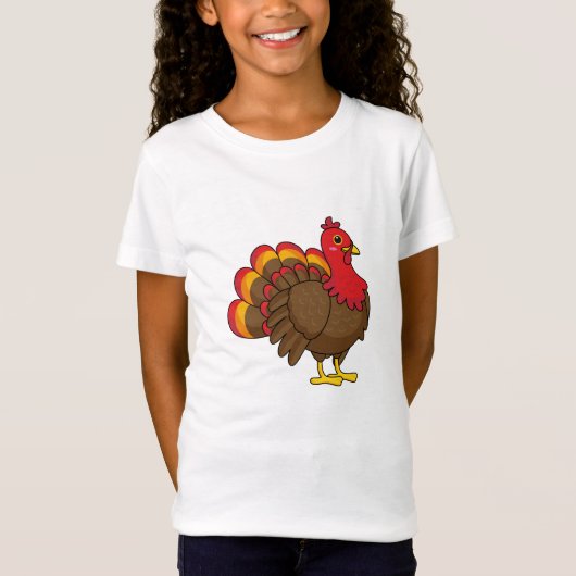 Schattigee Cartoon Turkije T-shirt (Voorkant)