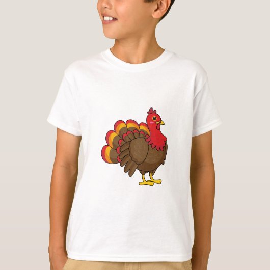 Schattigee Cartoon Turkije T-shirt (Voorkant)