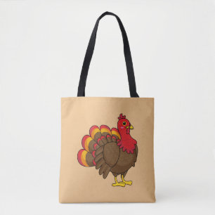 Schattigee Cartoon Turkije Tote Bag