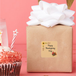 Schattigee Cartoon Turkije Vierkante Sticker