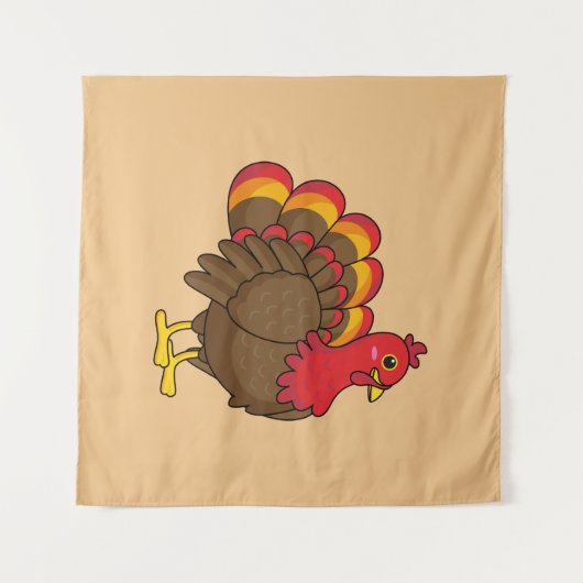 Schattigee Cartoon Turkije Wandkleed (Voorkant (horizontaal))