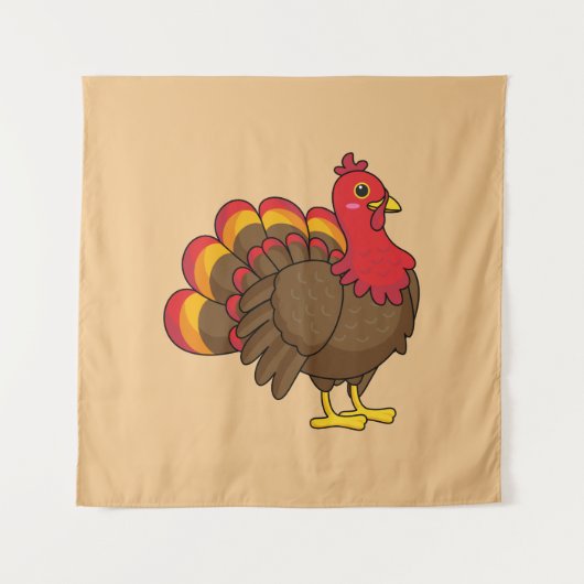 Schattigee Cartoon Turkije Wandkleed (Voorkant)