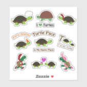 Schattigee Cartoon Turtles Sticker Set (Vel)