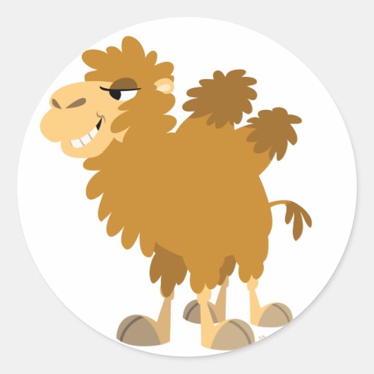 Schattigee Cartoon Two-Humped Camel Sticker (Voorkant)