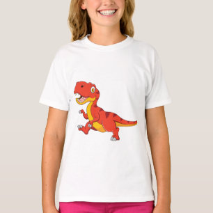 Schattigee cartoon Tyrannosaurus rex lopen T-shirt
