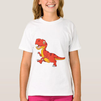 Schattigee cartoon Tyrannosaurus rex lopen T-shirt