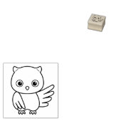 Schattigee Cartoon Uil 1x1 Rubberstempel (Gestempeld)