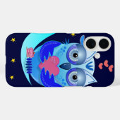 Schattigee cartoon uil in liefde hoesje (Achterkant (horizontaal))