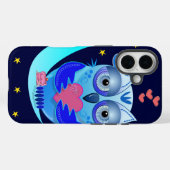 Schattigee cartoon uil in liefde hoesje (Achterkant (horizontaal))