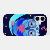 Schattigee cartoon uil in liefde hoesje iPhone 16 hoesje (Achterkant horizontaal)