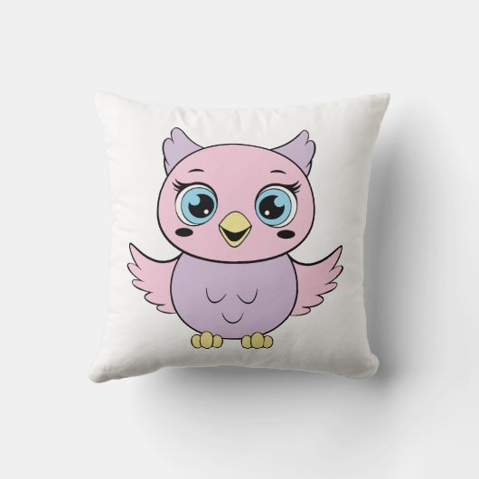 Schattigee cartoon uil kussen (Achterkant)