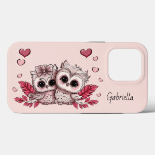 Schattigee Cartoon Uil Liefhebbers Hart Valentijn' Case-Mate iPhone Case