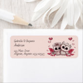 Schattigee Cartoon Uil Lovers Hearts Valentijn's D Etiket (Insitu)