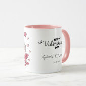 Schattigee Cartoon Uil Lovers Hearts Valentijn's D Mok (Voorkant rechts)