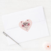 Schattigee Cartoon Uil Lovers Valentijn's Day Dank Hart Sticker (Envelop)