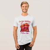 Schattigee cartoon valentijnen Highland koe Tri-Blend Shirt (Voorkant volledig)