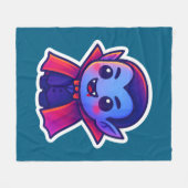 Schattigee Cartoon Vampier met Red Cape en Blue Sk Fleece Deken (Voorkant (Horizontaal))