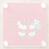 Schattigee Cartoon van kerstschapen Glazen Onderzetter (Achterkant)