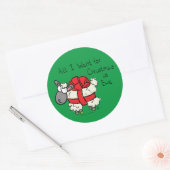 Schattigee Cartoon van kerstschapen Ronde Sticker (Envelop)