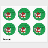 Schattigee Cartoon van kerstschapen Ronde Sticker (Vel)
