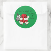 Schattigee Cartoon van kerstschapen Ronde Sticker (Tas)