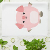 Schattigee Cartoon Varkens Op Een Wandeling Keuken Theedoek (Gevouwen)