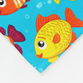 Schattigee Cartoon vis en krabben in felle kleuren Fleece Deken (Hoek)