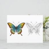 Schattigee Cartoon vlinder kleurplaat (Staand voorkant)