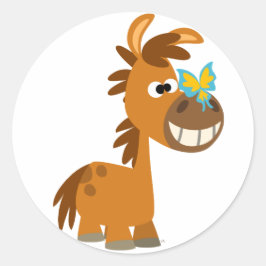 Schattigee Cartoon Vlinder Pony Sticker