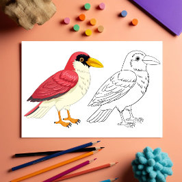 Schattigee Cartoon vogel kleurplaat Flyer