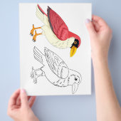 Schattigee Cartoon vogel kleurplaat Flyer (Hand)