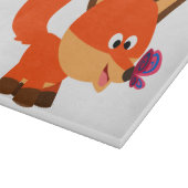 Schattigee Cartoon vos en vlinder snijplank (Hoek)