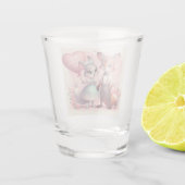 Schattigee cartoon vossen Valentijnsdag Shot Glas (Achterkant)
