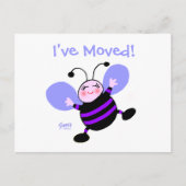 Schattigee Cartoon Vrouw Verandering van Adres Bri Aankondigingskaart (Voorkant)