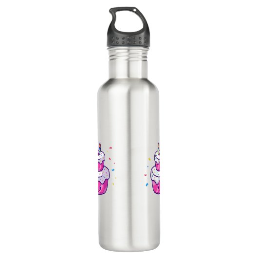 Schattigee Cartoon Waterfles (Achterkant)