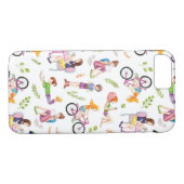 Schattigee Cartoon Waterverf Meisjes Patroon Case-Mate iPhone Case (Achterkant (Horizontaal))