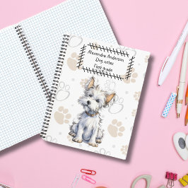 Schattigee Cartoon Westi Puppy op Pootjes Print Notitieboek