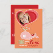 Schattigee Cartoon Whale Classroom Valentijn Fotok Kaart (Voorkant / Achterkant)