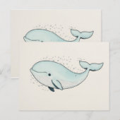 Schattigee Cartoon Whale Drawing Briefkaart (Voorkant / Achterkant)