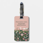Schattigee Cartoon Wildbloemen Floral gepersonalis Bagagelabel (Achterkant verticaal)