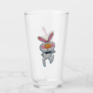 Schattigee Cartoon wit konijntje rozige wangen dui Glas
