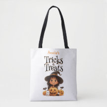 Schattigee Cartoon Witch Ghosts Pumpkins Trick & T