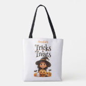 Schattigee Cartoon Witch Ghosts Pumpkins Trick & T Tote Bag (Achterkant)